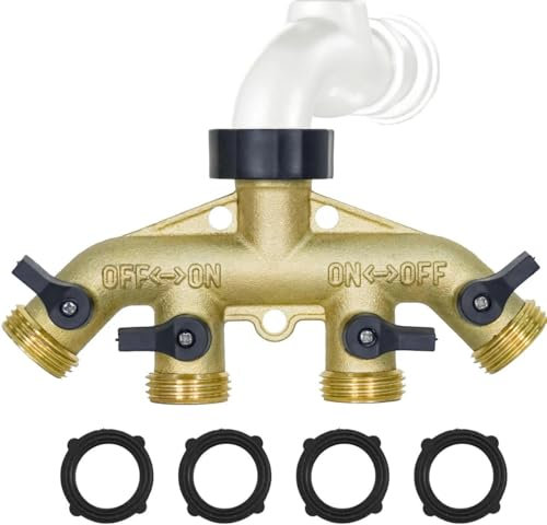 Conector de divisores de manguera bidireccional, divisor de agua para grifo de jardín de 3/4 pulgadas, adaptador de riego por goteo Y Cctor, salida de 3/4''-4