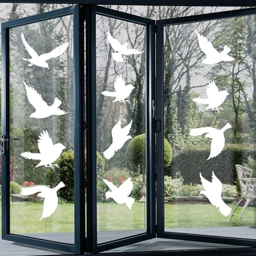 Autocollants de Fenêtre Empêche Les Collisions de Personnes et D'oiseaux Protection Contre Les Oiseaux de Fenêtre(Blanc)
