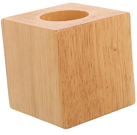 KITANDOVE Wooden Table Lamp Base E27 Bulb Socket Round Wood Lamp Stand Room Office