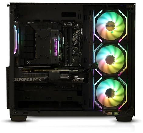 Gaming PC – Intel Core i9-12900KF, 64GB DDR4 RAM, 2TB Gen 4 NVMe SSD, RTX 4070, ASUS TUF B760M Motherboard, WiFi 6, Bluetooth 5.2, Open-Frame Glass Chassis