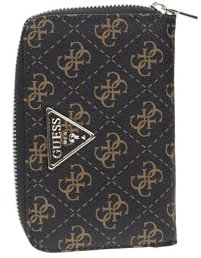 GUESS Laurel SLG Medium Zip Around Wallet Brown Logo