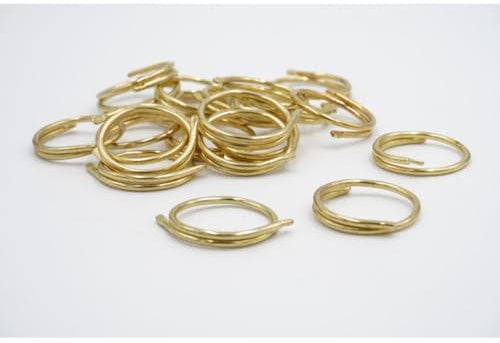 27mm Split Curtain Pole Rings - Brass - Pack of 20