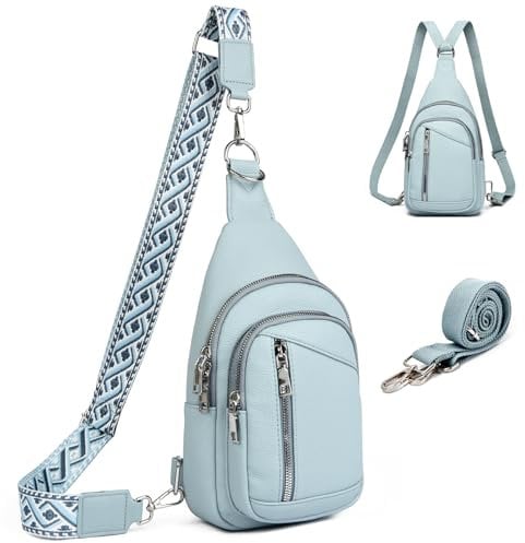 Travistar Brusttasche Sling Bag Damen Herren 2 in 1 Rucksack Damen Klein mit 2 Abnehmbare Schultergurte, PU Leder Umhängetasche Handtasche Schultertasche Diebstahlsichere Crossbody Bag Damen