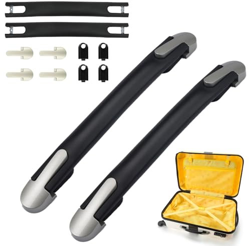 2 Stück Koffergriff Ersatz Schwarz, 24cm Gepäck Koffer Griff, Reisekoffer Reparatur Zubehör, Abnehmbare Ersatzgepäckgriff, Zinklegierung Koffergriff für Koffer Box, Gepäckkoffer, Werkzeugkoffer