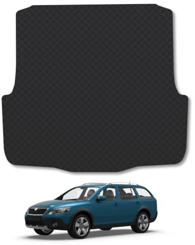 Skoda Octavia Scout (2004-2013) 3mm Rubber Boot Mat | Tailored Fit Durable Boot Liner Full Coverage Protection Waterproof Accessories Easy Clean Anti Slip Made in the UK