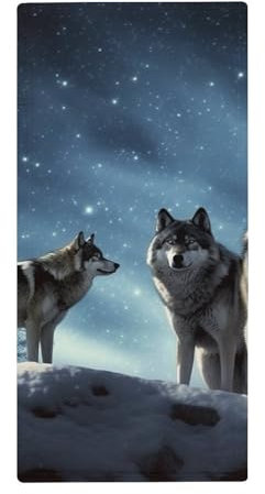 QMNRTK Wolfs Premium Handtuch Badetuch (28,7 x 13,8 Zoll), ultraweich, hochsaugfähig, leicht und schnell trocknend, Handtuch für Körperbewegung, Yoga, Spa, Fitness