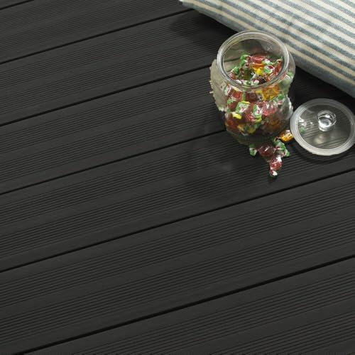WPC Terrassendielen-Set Atlanta 10 m² Anthrazit – 31 Terrassendielen (220 x 14,5 x 2,25 cm) – 15 Jahre Garantie – Clip-Befestigung
