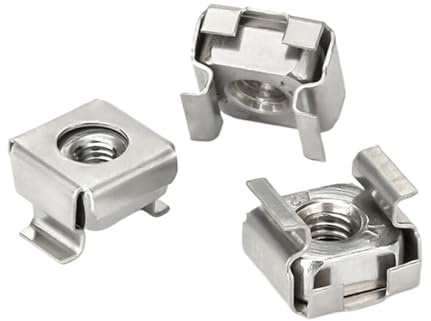 LIUCH 5/10 stücke M4 M5 M6 M8 A2-70 304 Edelstahl Quadrat Clip Schwimmende Käfigmutter for Serverschrank Regal Rackmontage(M6(10pcs))