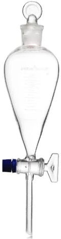 Embudo de decantación de 500 ml con tapón de vidrio esmerilado graduado, equipo de laboratorio