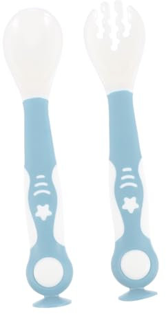 ERINGOGO Haushaltslöffel Für Junge Mädchen Tragbarer Babylöffel Flexional-fütterungslöffel Praktische Babygabel Babygeschirr Aus Hochwertigem Und Tpe-material Mit Konturiertem Griff