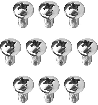 Viti a Testa bombata M6 x 14 mm, Completamente filettate, con Testa a Croce, for Maniglie di cassetti e armadi, in Acciaio Inossidabile, 30 Pezzi