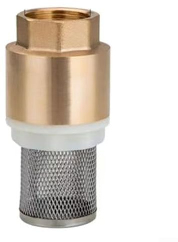 Brass Foot Valve with Strainer Screen for Pump Inlet Pipe Filtration, Vertical Check Valve with Internal Thread Connection for Hose Accessories(DN25)