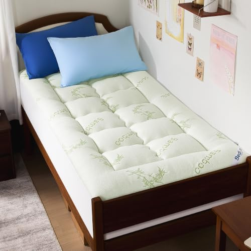 BEDLORE Matratzen Topper 90x200cm Weich, Maschinenwaschbar & Grün | OEKO-TEX Standard 100. Atmungsaktiv, schadstofffrei & hautfreundlich. Bezug 30-60°C pflegeleicht. Tasche bis 30cm