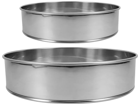 MAGICLULU Stainless Steel Flour Sieve Round Sifter Fine Mesh Strainer for Baking Kitchen Flour Sifter Drum Sieve for Mashed Potato Baking Filter
