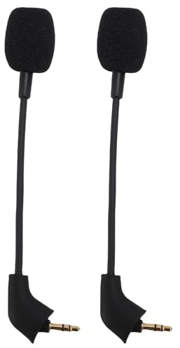 PolyGen Perche de micro de jeu de rechange avec prise plaquée or 3,5 mm, microphone antibruit amovible pour casques de jeu Cloud/Cloud II/Core
