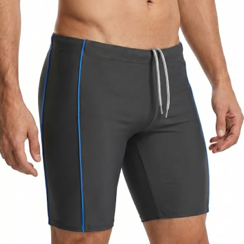 MANA MANA Maillot de Bain Homme Jammer Long, Short de Natation Moulant Homme Séchage Rapide Résistant au Chlore avec Protection UV, Taille Élastique et Cordon, pour Piscine Plage Training