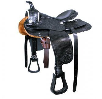 Westernsattel, schwarz Shetty