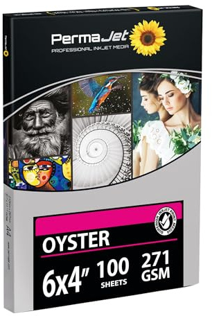 PermaJet Oyster 271gsm | 6 x 4 100 Sheets | Inkjet Semi-Gloss/Lustre Printer Photo Paper