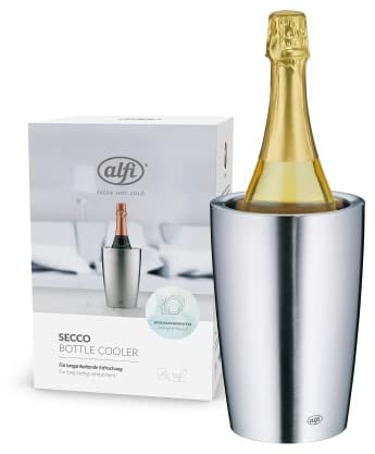 alfi SECCO,Flaschenkühler aus Edelstahl für 0,70 bis 1l Flaschen, Wein, Sekt, Kühlhalten ohne Kondenswasser und Eiswürfel, kühle Getränke bis zum letzten Tropfen, Getränke spülmaschinenfest, BPA-frei
