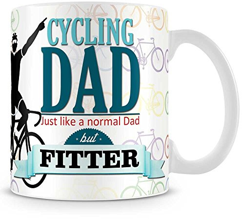 Cycling Dad - Just Like a Normal Dad but Fitter Ceramic Coffee Mug – Makes an Ideal Funny Fathers Day Present