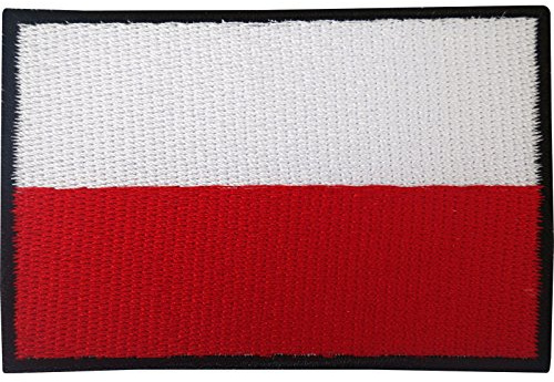 Polnische Flagge, Aufnäher zum Aufbügeln oder Aufnähen, besticktes Motiv