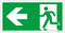 Plaque de Issue der Secours | Sortie de Secours | extra-longue luminescence | PVC autocollant 297x148mm | selon ISO 7010 | Flèche gauche | Chemin de fuite | Dreifke® extra 160