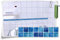 Fliesenaufkleber Fliesenbordüre Bordüre Mosaik Blau Kachel Aufkleber FB1, 8 Stück, 25x6,5cm (BxH)