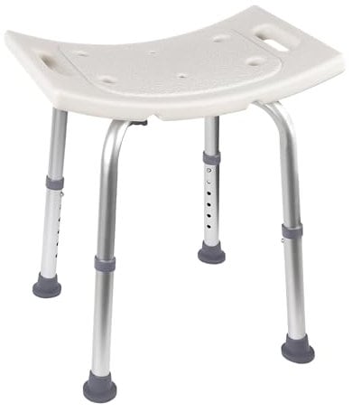 Ez2care Duschhocker, Höhenverstellbarer Duschstuhl für Senioren, rutschfest Badhocker, Sicherer Aluminium Duschsitz, Leichter Duschhilfe für Badewannen, 136KG Belastbar