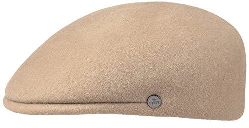 LIERYS Outdoor Flatcap aus Wollfilz Herren Mütze Made in Italy Wasserabweisend Packable Sportmütze Herbst Winter Schiebermütze Camel M (56-57 cm)