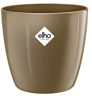 Elho Brussels Diamond Rond 18 - Pot De Fleurs pour Intérieur - Ø 18.1 x H 16.2 cm - Or/Velours Or