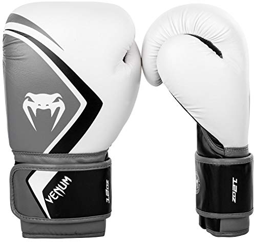 Venum Contender 2.0 Boxhandschuhe, Unisex, Erwachsene, Weiß/Grau-Schwarz, 284 g