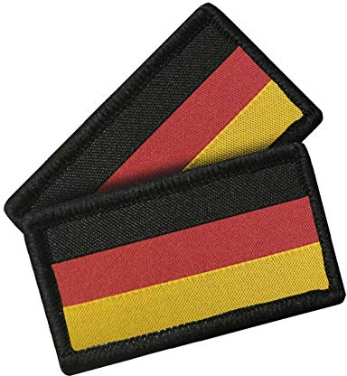 TACWRK Patch Deutschlandflagge mit Klettrückseite gewebt Doppelpack 52 x 29 mm