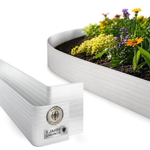 Beckmann Alu Beeteinfassung & Rasenkante Metall 118 cm x 20 cm I flexibel & biegbar I Beetumrandung Garten für Rasen, Blumen- & Gemüsebeet I endlos verlängerbar I rostfrei, wetterfest I 6er Set