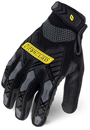 Ironclad Command Impact Arbeitshandschuhe, Touchscreen-Handschuhe, leitfähige Handfläche und Finger, Aufprallschutz, maschinenwaschbar, Größe S, M, L, XL, XXL (1 Paar) (Large, Black)