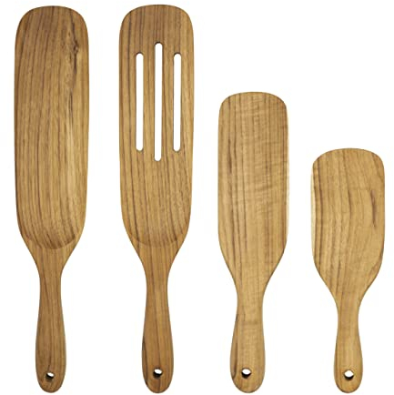 FAAY Spurtles Set of 4, Kitchen Utensils, Multi Utensil for Cooking, 100% Healthy from High Moist Resistance Teak, Utensils for Non Stick Cookware and Instant Pot
