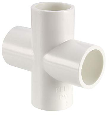sourcing map 2 Stk. Rohrverschraubung PVC Anschluss PVC Möbelbeschläge 4-Wege Kreuz 20mm Buchse Weiß