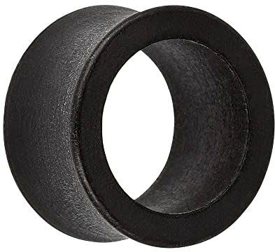 Treuheld® | 16mm Ohr Flesh Tunnel | Holz | Schwarz | Organic | Double Flared Ohrtunnel | hautfreundlich atmungsaktiv & antiallergen | Damen + Herren