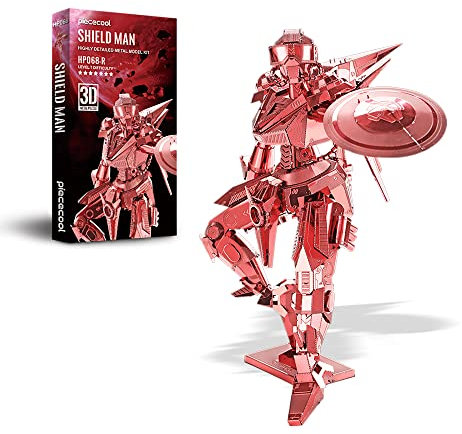 piececool 3D Puzzle Metall Rittermodell Schildritter, 3D Metall Puzzle Mechkrieger für 340 Edelstahl, Ganzes Metall, 1:1 Wiederherstellen, Geburtstagsgeschenk, Modellbausatz Erwachsene, 150 Teile
