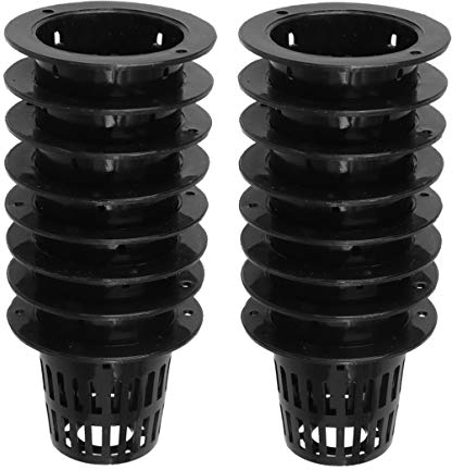 HEMOTON 50pcs Hydroponik Topf Hydrokultur Töpfe Gemüse Pflanzen Orchideen Anzüchten Bodenlose Pflanzbehälter bis 42mm Runde Mesh Topf Aquaponik Hydroponik Pflanzenkörbe Schwarz