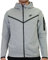 Nike Tech Full Zip Felpa con Cappuccio, Grigio Erica/Nero, XL Uomo