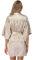 Vlazom Morgenmantel für Hochzeit Satin Kimono Badmantel für Braut&Brautjungfern V-Ausschnitt Damen Robe mit Gürtel(M,Silberner Champagner für Brautjungfer)