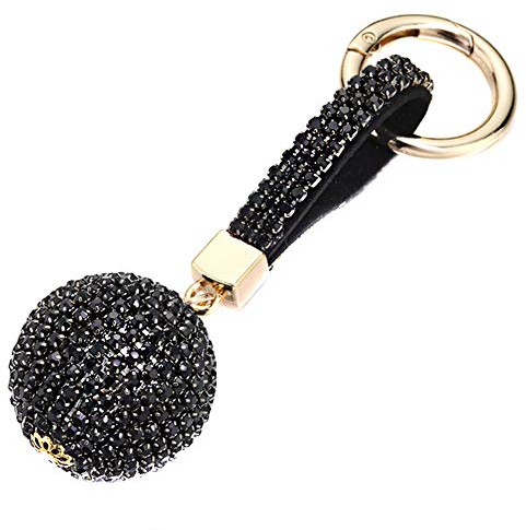 Bling Bling Schlüsselanhänger,MoreChioce Auto Schlüsselbund Glitzer Schlüsselhalter Strass Schlüsselring Schlüssel Organizer mit Kristall Anhänger für Frauen Handtasche,Schwarz