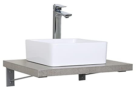 MOB-IN Plan de Toilette Suspendu 60cm Will avec équerres Invisibles