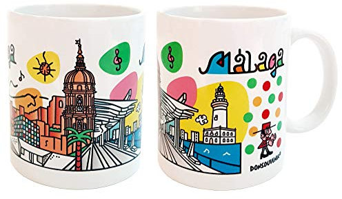 TAZA MALAGA. MUG CERAMICO DONSOUVENIR. MODELO: SOL Y CULTURA.