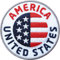 2 x USA Abzeichen gestickt 60 mm/Vereinigte Staaten von Amerika/Patch Aufbügler Aufnäher Bügelbild/Sterne Streifen Flagge Fahne Reise Reiseführer/Club of Heroes