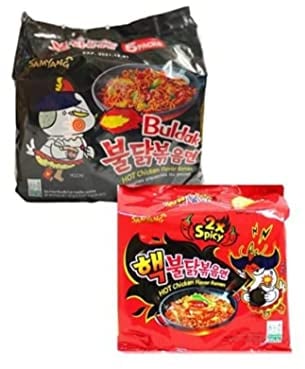 SPICEHUB Samyang Hot Chicken Ramen Noodles Combo 140g (5 Pack 2X Spicy & 5 Pack Hot Chicken Noodles) 10 Pieces Total