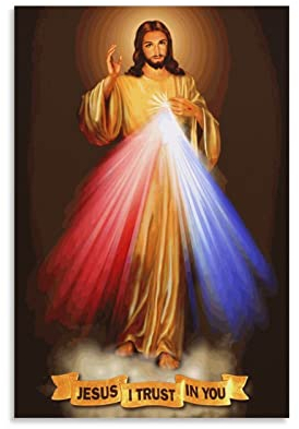 CAIAO Divine Mercy Jesus I Trust In You Poster für Schlafzimmer, Ästhetik, Bilddruck, Leinwandbild, 20 x 30 cm, ohne Rahmen