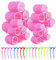 Lockenwickler Gross, 24 Stück Velcro Rollers Hair, Rosa Grosse Lockenwickler für Volumen, Lockenwickler mit Klammern, Hair Curler Rolls 44/36/25/15 mm, 4 Größen Geeignet für Jeden Haartyp