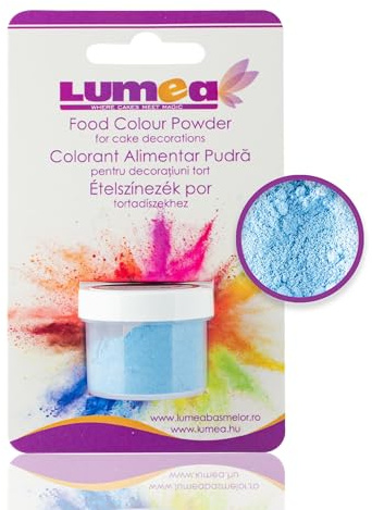 Dekozauber24 Lebensmittelfarbe Pulver, fettlöslich, 2-4g Dose für Fondant, Marzipan, etc. Backzubehör Tortendekoration (Himmel-Blau)