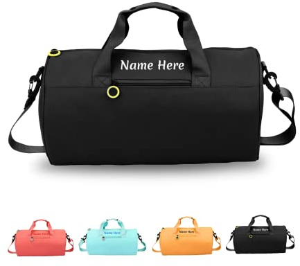 Sporttasche Kinder Personalisierbar, Kindersporttasche mit Name Badetasche Gym Tasche schwimmtasche Schultertaschen Reisetasche Jungen Urlaubstasche klein Fitnesstasche Riementasche (L)